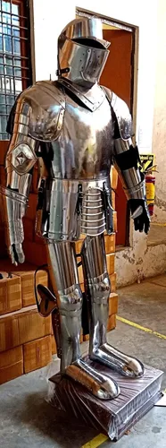 Vista 3 de THORINSTRUMENTS (with device) Traje gótico de caballero de armadura de combate de cuerpo completo, disfraz de larp medieval usable, rústico
