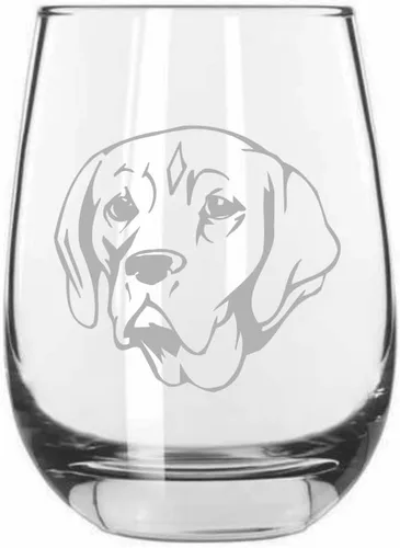 Vista 241 de Shar Pei (chino) - Vaso de vino sin tallo grabado para perro, 15.25 onzas