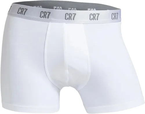 Vista 3 de CR7 Men's Cotton Blend Trunks Blanco