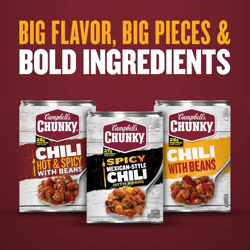 Vista 6 de Sopa en lata Campbell’s Chunky de chili con frijoles, lata de 16.5 oz