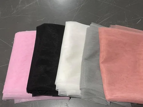 Vista 5 de Tul, tela, malla, color nude, tul elástico de tacto suave 5 yardas (rosa bebé)