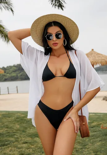 Vista 2 de Kimono para mujer, salida de baño para playa, cárdigan de chifón con diseño floral, capa de ajuste suelto