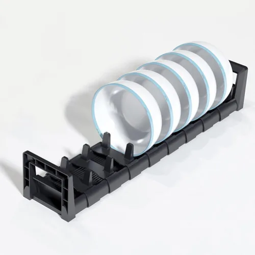 Vista 2 de Kichvoe Escurridor de platos ajustable para gabinete y bandeja de secado para encimera de cocina, elegante material de PP