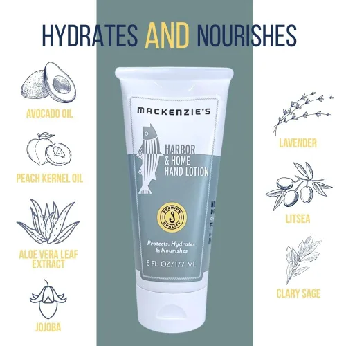 Vista 3 de MACKENZIE'S Harbor & Home Lotion - Regalos para pescadores - Regalos para hombres - Regalos para mujeres - Loción natural para manos - Hidratante