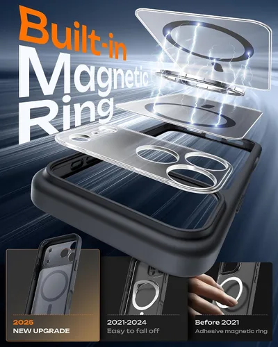 Vista 290 de TOCOL Funda para iPhone 11, compatible con Magsafe, protección completa de cámara, imanes integrados, protección contra caídas, funda translúcida