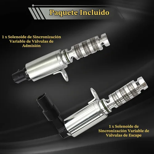 Vista 2 de NLQR 2 piezas de escape de admisión VVT Electroválvula Kit de actuador de posición del árbol de levas 24355-2E100 24375-2E100 Compatible con Hyundai