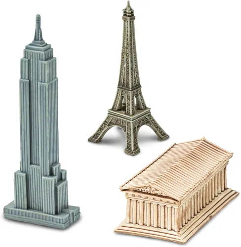 Vista 3 de Safari Ltd. Alrededor del Mundo TOOB - 10 Figurillas: Torre inclinada de Pisa, Torre Eiffel, Taj Mahal, Estatua de la Libertad, Pirámides de Giza