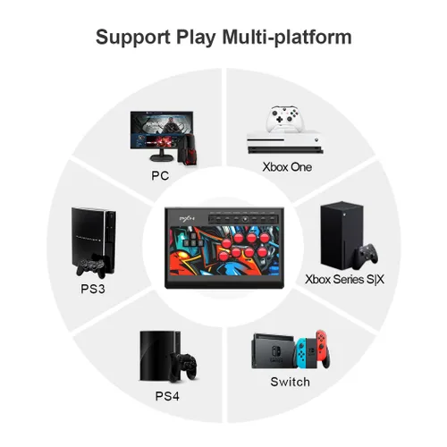 Vista 2 de PXN X8 Arcade Fight Stick Joystick - PC Fight Sticks, Keyboard Operation Joystick with 3.5mm audio interface for PS4,PS3, PC, Xbox One, Xbox Series