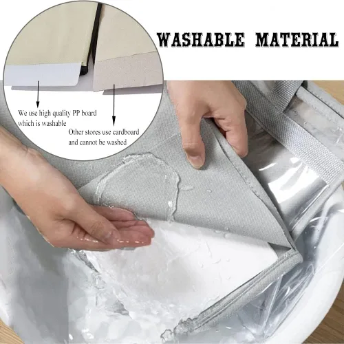 Vista 6 de fazhongfa 2 bolsas para el polvo para bolsas, organizador de almacenamiento de bolsos transparentes, no tejidas, bolsa colgante con cremallera y asa