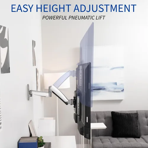 Vista 3 de VIVO Montura de pared para TV contrabalanceada de 26 a 55 pulgadas, brazo articulado neumático de resorte ajustable en altura, Max 400x400mm VESA