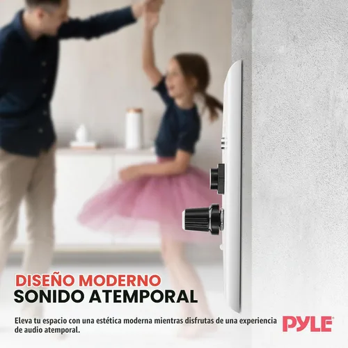 Vista 6 de Pyle Receptor BT Inalámbrico de Pared – Receptor de Control de Audio de 100W para Pared con Amplificador Integrado, Entradas USB/Micrófono/Aux