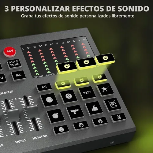 Vista 3 de Paquete de Equipo para Podcast, Micrófono de Condensador de 48V con Interfaz de Audio de Transmisión para Grabación de Podcasting, Transmisión