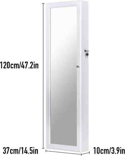 Vista 5 de Lavievert Jewelry Armoire - Armario de joyería con cerradura de 47.2 pulgadas de alto, organizador de exhibición de joyas montado en la paredpuerta