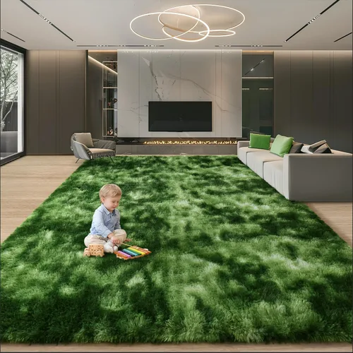 Vista 130 de EVOIONOS Alfombra Redonda Negra para Dormitorio, 4x4 Pies Alfombra de Área Circular Suave y Esponjosa para Sala de Estar, Alfombra Circular de Felpa