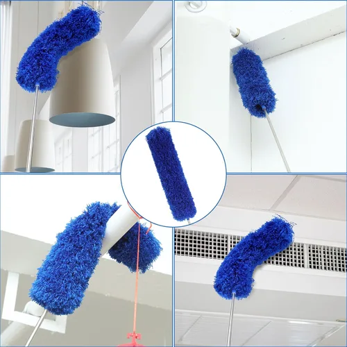 Vista 3 de ZZ LAZYCOTTAGE 10 piezas de plumero de telaraña de microfibra con poste de extensión (254 cm de telescopado), plumeros lavables para limpieza