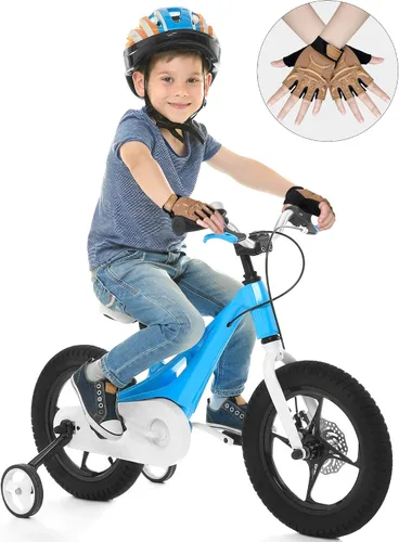 Vista 4 de SATINIOR 4 Pairs Kids Cycling Gloves Half Finger Bike Gloves Non-Slip Mitten Sport Gloves for Boys and Girls