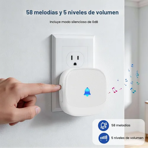 Vista 2 de Timbre inalámbrico para aula, kit de timbre de puerta impermeable para el hogar