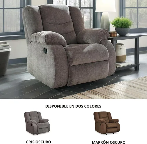 Vista 7 de Signature Design by Ashley Tulen - Mecedora reclinable contemporánea, movimiento mecedor suave, reclinación con lengüeta de tracción, tapicería