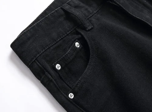 Vista 3 de Pantalones de mezclilla ajustados para niño, elásticos, de aspecto desgastado y desgarrado