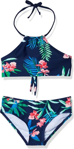 Vista 25 de Kanu Surf Mahina bikini halter de 2 piezas para niñas, traje de baño para playa mahina azul