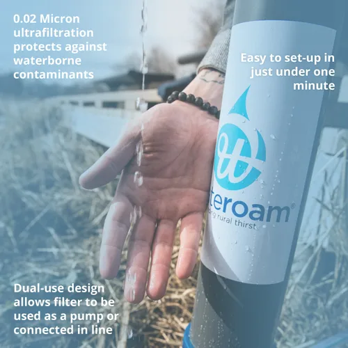 Vista 2 de ROAMfilter - Mini sistema de filtro de agua portátil, bomba purificadora de agua para senderismo y mochilero con capacidad en línea para acampar