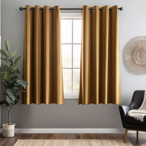 Vista 9 de Juego de 2 paneles de cortinas de terciopelo negro, cortinas súper suaves con ojales para decoración de sala de estar y dormitorio, reducción