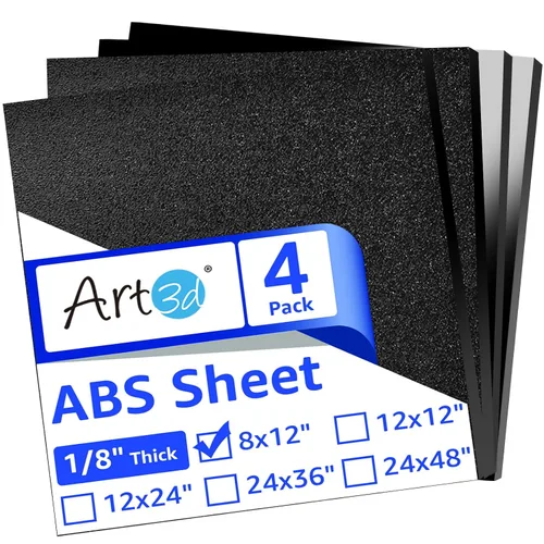 Vista 20 de Art3d - Láminas de plástico ABS de 1/16 pulgadas de grosor 8"x12", paquete de 2 - Lámina rígida ABS termoformada de dos lados