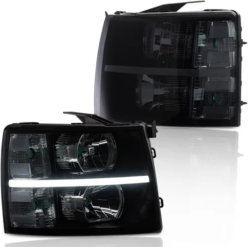 Vista 30 de G-PLUS Conjunto de faros, compatible con Chevy Silverado 2007 2008 2009 2010 2011 2012 2013 2014 Chevy Silverado parachoques faro, lente