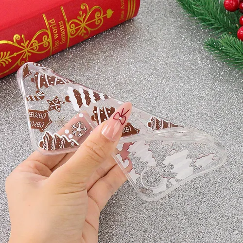 Vista 4 de LCHULLE Compatible con iPhone SE 2022/2020 Funda para iPhone 8 iPhone 7 Funda de Navidad Santa Vacaciones Diseño Transparente Claro Mujeres Hombres
