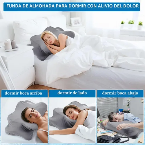 Vista 5 de Hahafelt Funda de almohada cervical refrescante con cierre de sobre (solo funda de almohada) Funda de almohada ergonómica para el cuello, funda