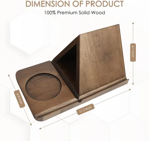 Vista 3 de Estante pequeño para libros, soporte triangular, mini estantería de madera para rincón de lectura, decoración de escritorio perfecta y regalos