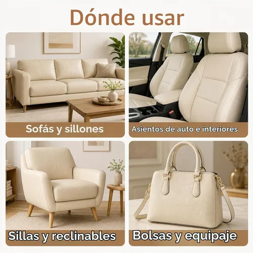 Vista 7 de CHEIGHY Parche de reparación de cuero, parches de vinilo autoadhesivos para Beige