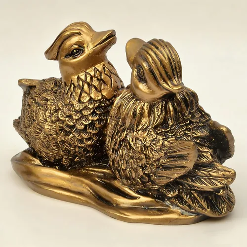 Vista 4 de Feng Shui chino mandarín Yuan Yang Love Birds Estatua de resina estatua de resina para decoración del hogar, regalo para romance y amor