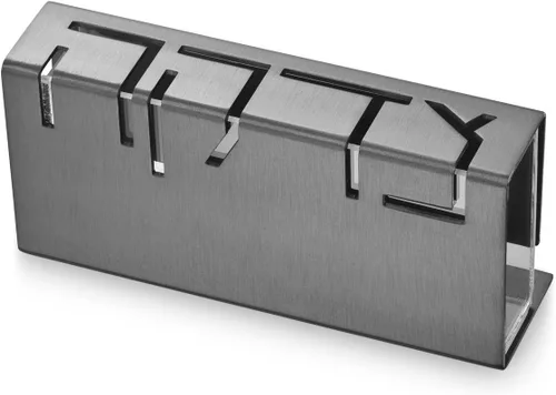 Vista 4 de Caja de aluminio contemporánea Tzedakah Caja de caridad judía (azul)