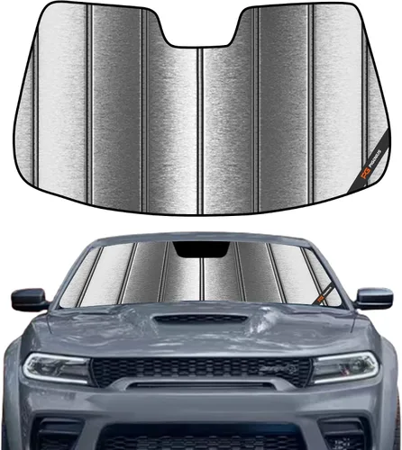 Vista 8 de Parasol para parabrisas Pigenius para Dodge Charger 2011-2023 con cámara montada en el espejo retrovisor - Protección
