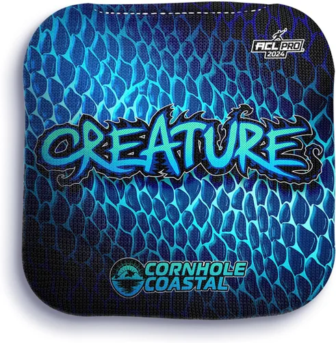 Vista 15 de Juego de 4 bolsas de maíz profesionales reguladoras para juegos de lanzamiento de cornhole, para todos los niveles de habilidad (criatura)