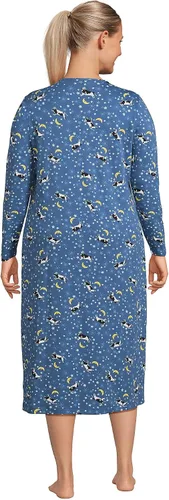 Vista 2 de Lands' End Camisón de algodón de manga larga para mujer
