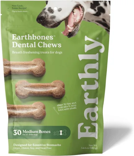 Vista 10 de Earthbones - Masticables dentales para perros de 10 a 20 libras, 30 huesos