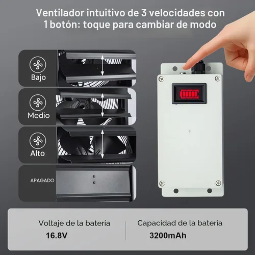 Vista 4 de GROWNEER Ventilador de Escape con Energía Solar, Panel Solar de 30W+Ventiladores Solares de Alta Velocidad de 12 pulgadas con Adaptador