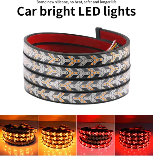 Vista 8 de TOPKU Tira de luz trasera LED para camioneta pickup, barra de luz dinámica para portón trasero del camión, tira flexible de 120 cm con luces