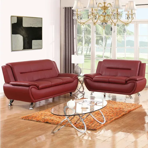 Vista 9 de Juego de sofá de piel sintética para sala de estar, muebles de sala de estar, juego de sofá moderno con sofá de 3 plazas, sofá biplaza y sillón