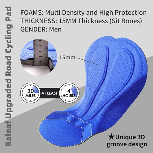 Vista 4 de BALEAF Pantalones cortos de ciclismo acolchados en 3D para hombre
