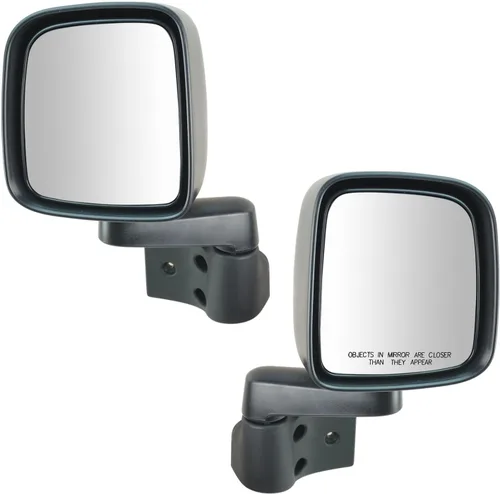 Vista 74 de TRQ Conjunto de 2 piezas de espejo lateral para conductor y pasajero, ajuste eléctrico, sin calefacción, sin memoria, color negro, compatible