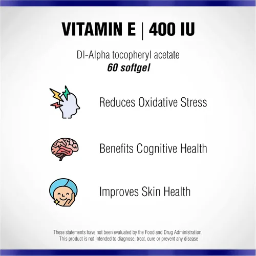 Vista 5 de Natural Systems - Vitamina E 60 cápsulas blandas de 400 UI de Natural Systems - Suplementos de vitamina E para el sistema inmunológico * - Cápsulas