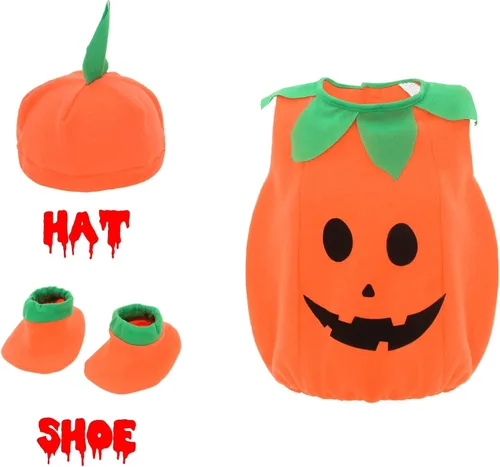 Vista 3 de EOZY Disfraz de calabaza de Halloween para bebés, niños pequeños, ropa de fiesta de cosplay