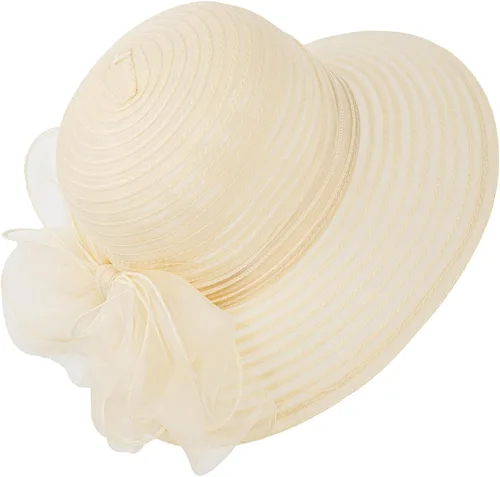 Vista 4 de Sombrero de organza para mujer, tocado del Derby de Kentucky para mujer, para cóctel, fiesta de té, sombrero de sol, boda, novia, flores, iglesia
