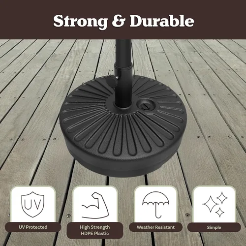 Vista 5 de Pure Garden - Soporte para paraguas – Base de sombrilla independiente rellenable de 50 libras – Llena de arena para uso al aire libre en cubiertas