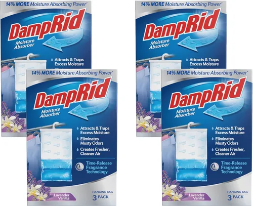 Vista 10 de DampRid Absorbedor de humedad colgante de aroma fresco, 1 libra (paquete de 12) – Elimina olores a humedad para un aire más fresco y limpio, ideal