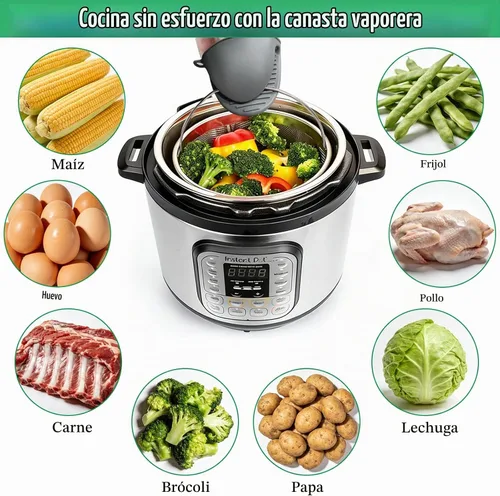 Vista 6 de Cesta de vapor, inserto de malla de acero inoxidable 8.38 x 5.3 pulgadas