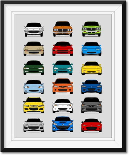 Vista 37 de Custom Car Posters Póster hecho a mano compatible con Mercedes-Benz Impresión de Evolución Arte de Pared Decoración Mejor de las Generaciones